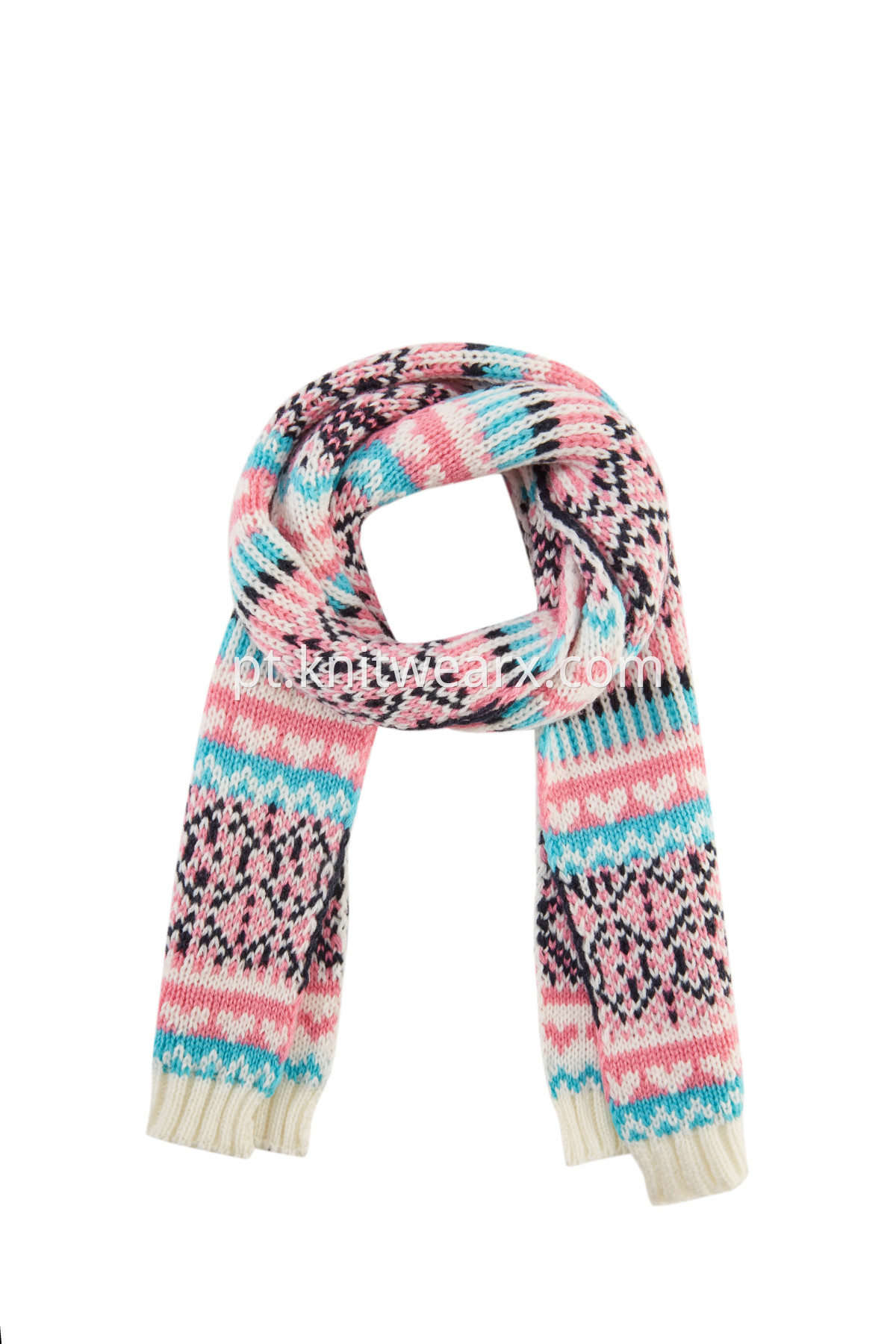 Girls's Snow Winter Warm Scarves Jacquard Knit Christmas
